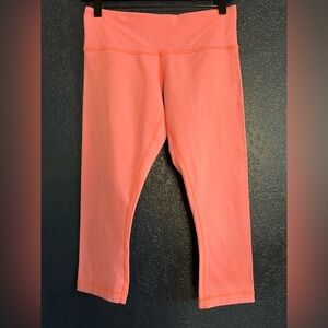 Vintage Lululemon Wunder Under Crop Low-Rise Pink Striped Leggings